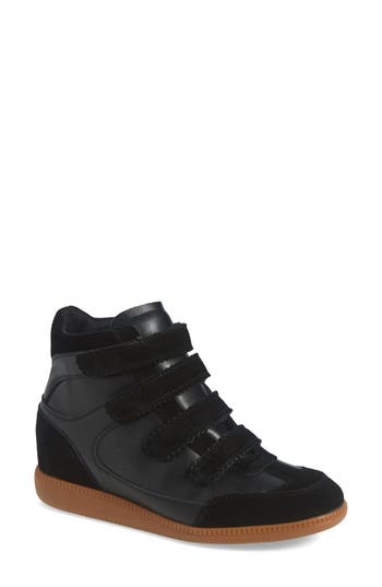 Steve Madden Mustang Wedge Sneaker In Black