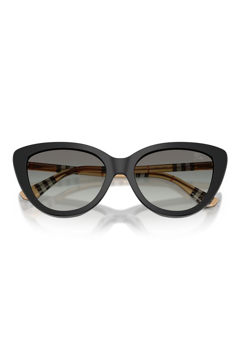 55mm Cat Eye Sunglasses, Main, color, BLACK / GREY GRADIENT