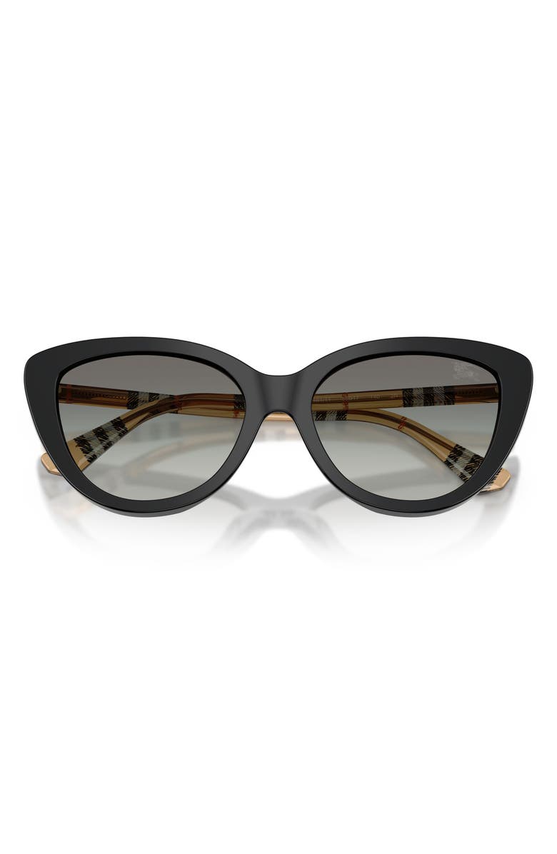 Burberry 55mm Cat Eye Sunglasses, Main, color, Black / Grey Gradient
