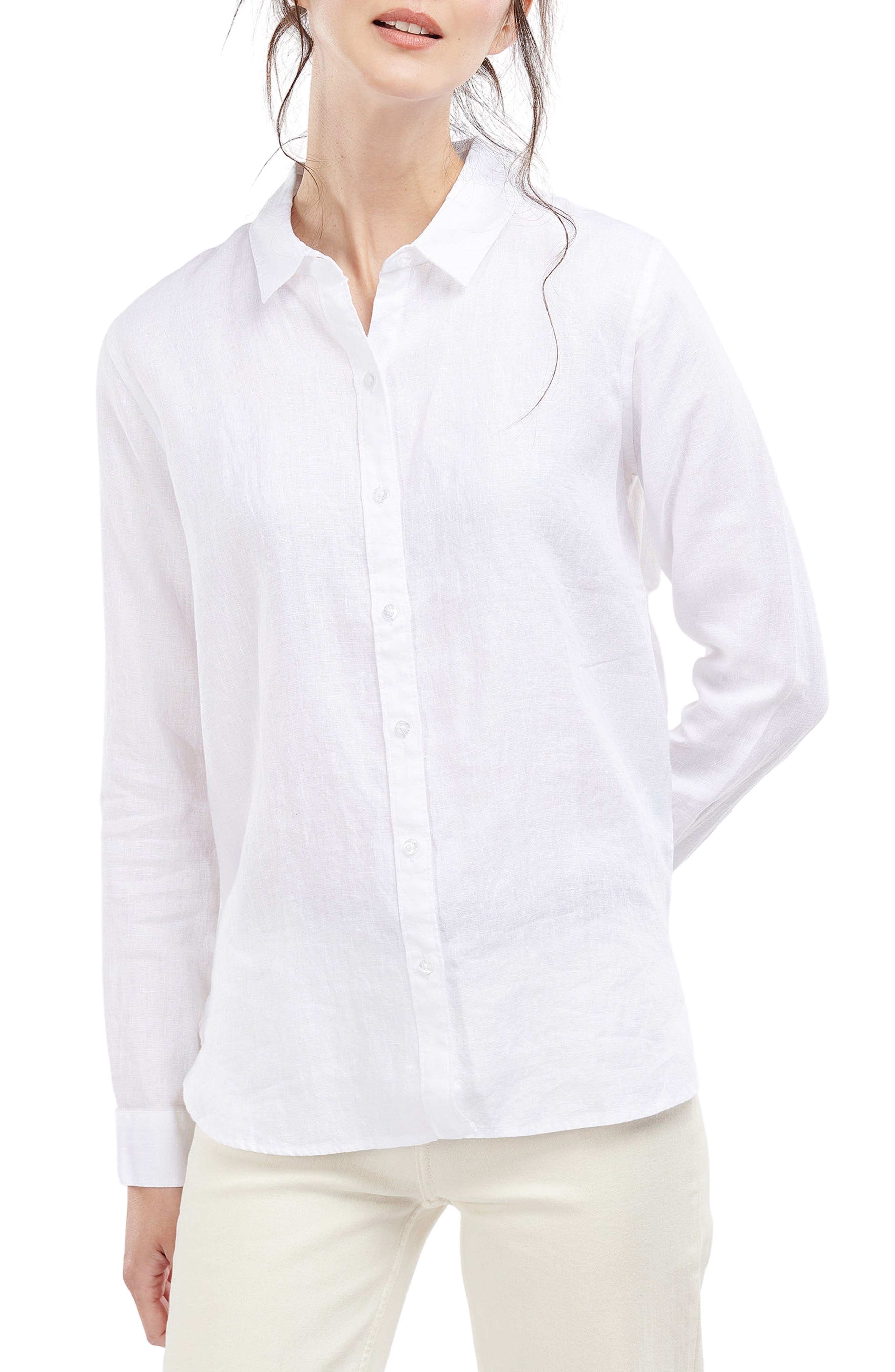 Marine Linen Button-Up Shirt