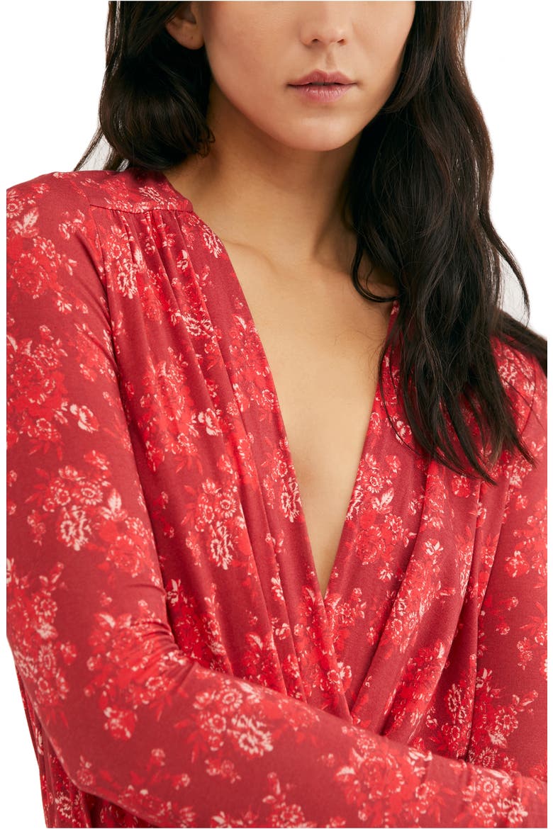 Print Long Sleeve Bodysuit, Alternate, color, FLORAL COMBO