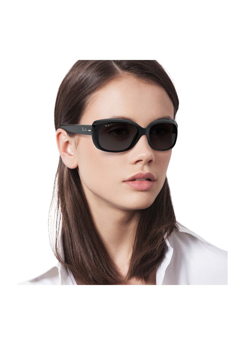 Jackie Ohh 58mm Polarized Sunglasses, Alternate, color, BLACK GREY