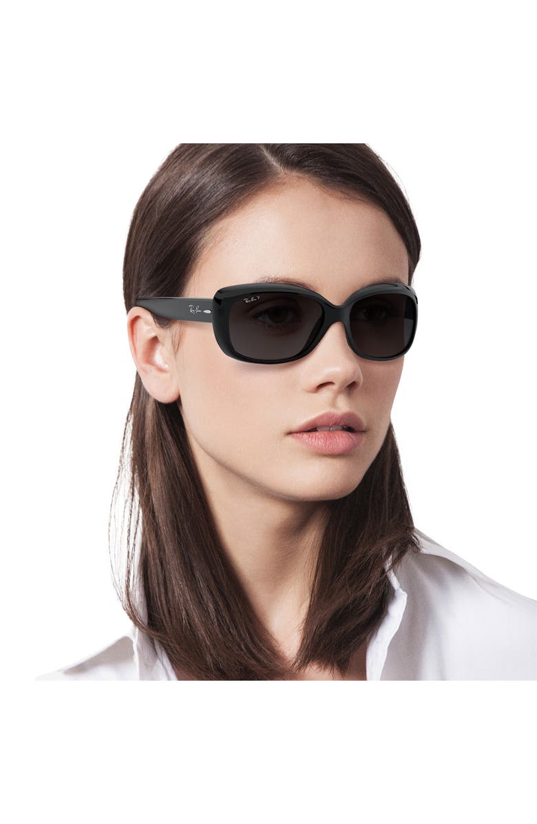 Ray-Ban Jackie Ohh 58mm Polarized Sunglasses, Alternate, color, Black Grey