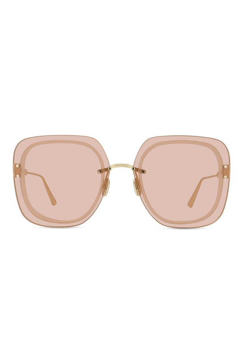 UltraDior SU 65mm Oversize Square Sunglasses, Main, color, GOLD/ ROSE