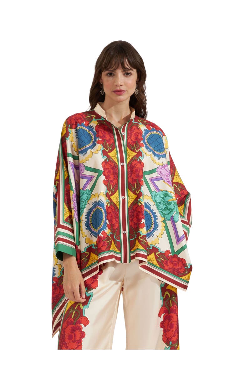 La DoubleJ Foulard Shirt Placée Taormina Ivory, Main, color,