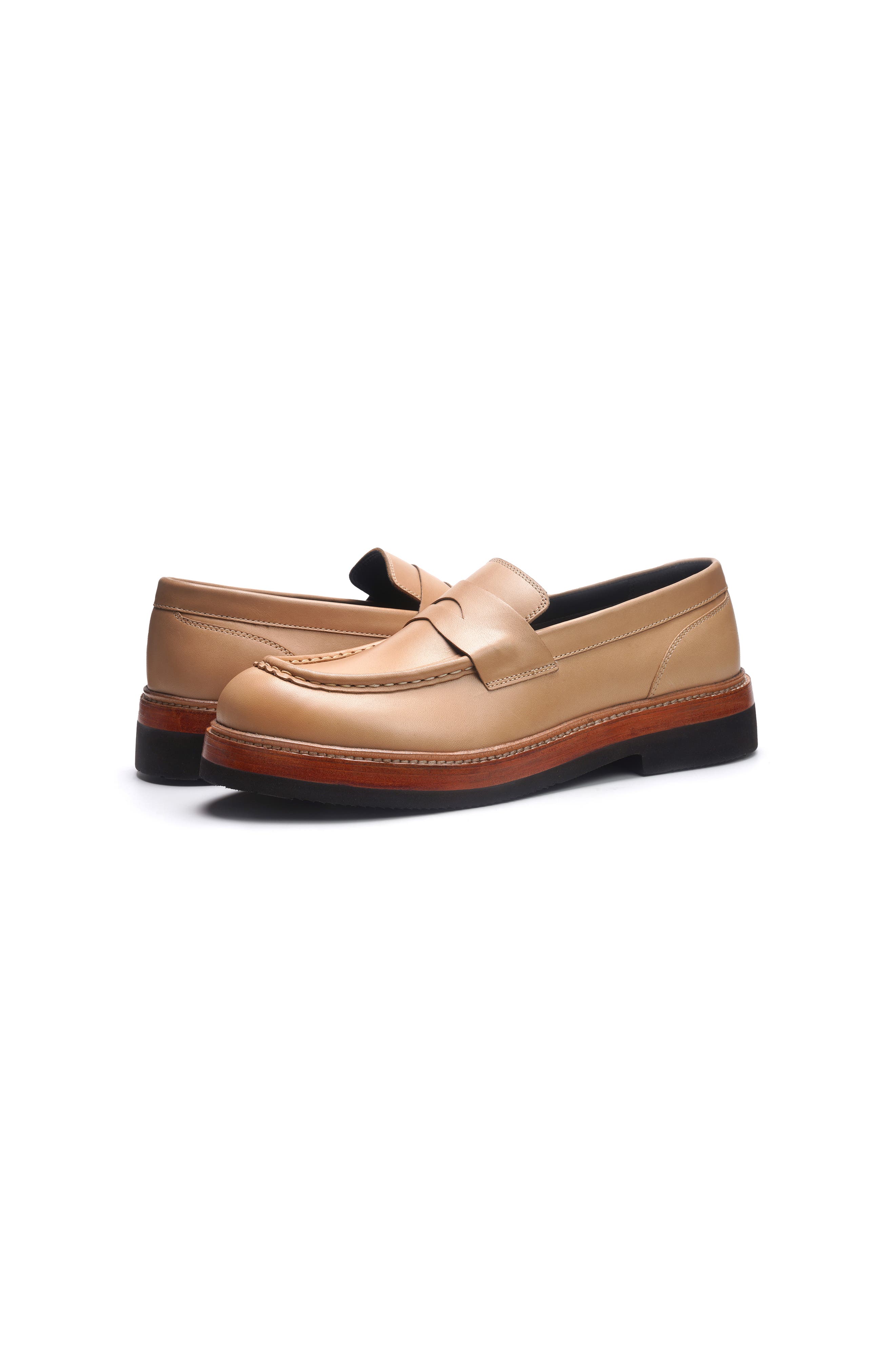 A. Veer Rhodes Penny Loafer, Alternate, color, Sand Leather