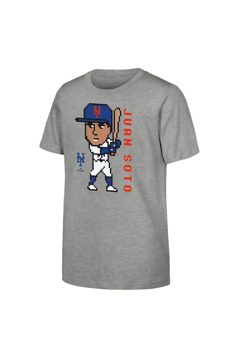 Youth Juan Soto Heather Gray New York Mets Pixel Player T-Shirt, Alternate, color, Heather Gray