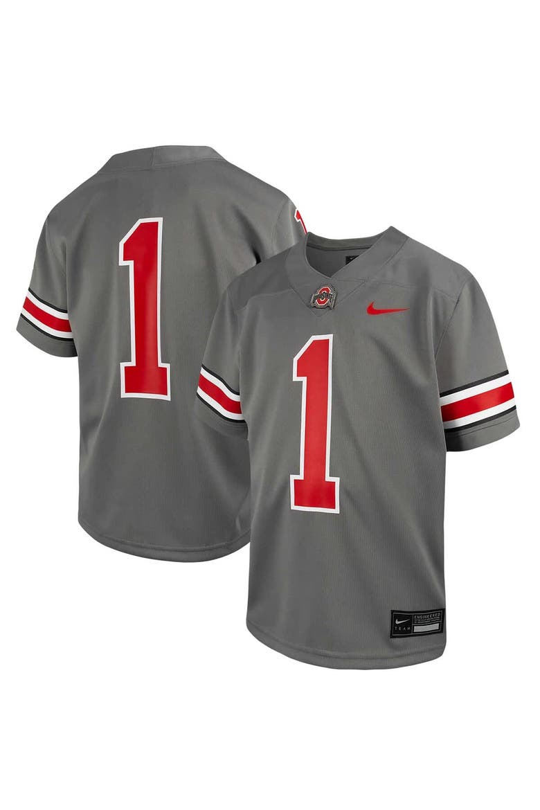 Toddler Nike #1 Steel Ohio State Buckeyes Alternate Untouchable Replica Football Jersey, Main, color, Steel