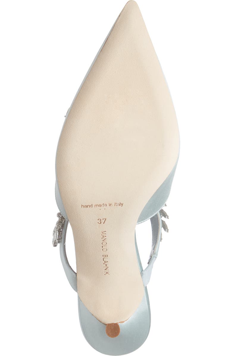 Manolo Blahnik Lurum Crystal Leaf Pointed Toe Mule, Alternate, color,