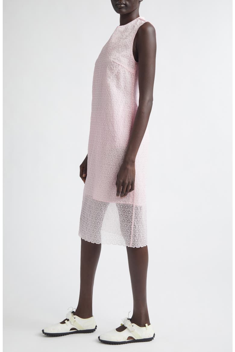 Devin Windflower Embroidered Organza Sheath Dress, Alternate, color, BLUSH PINK
