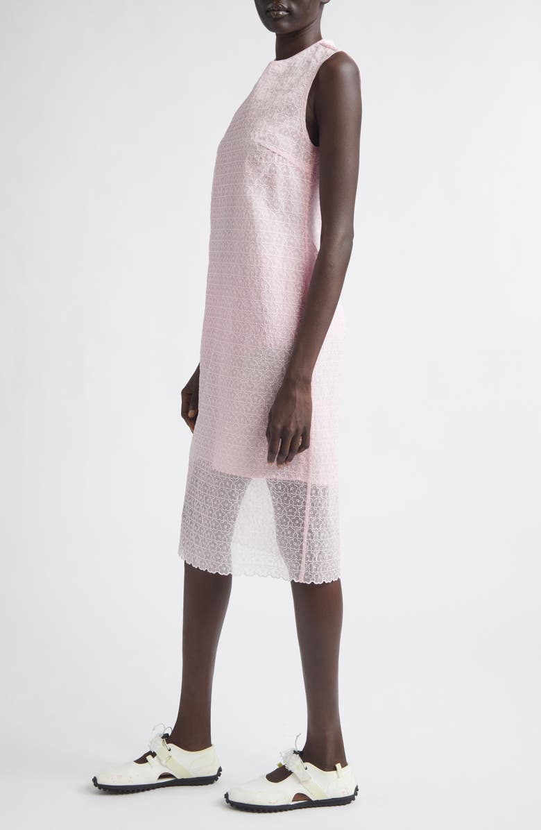 Cecilie Bahnsen Devin Windflower Embroidered Organza Sheath Dress, Alternate, color, Blush Pink