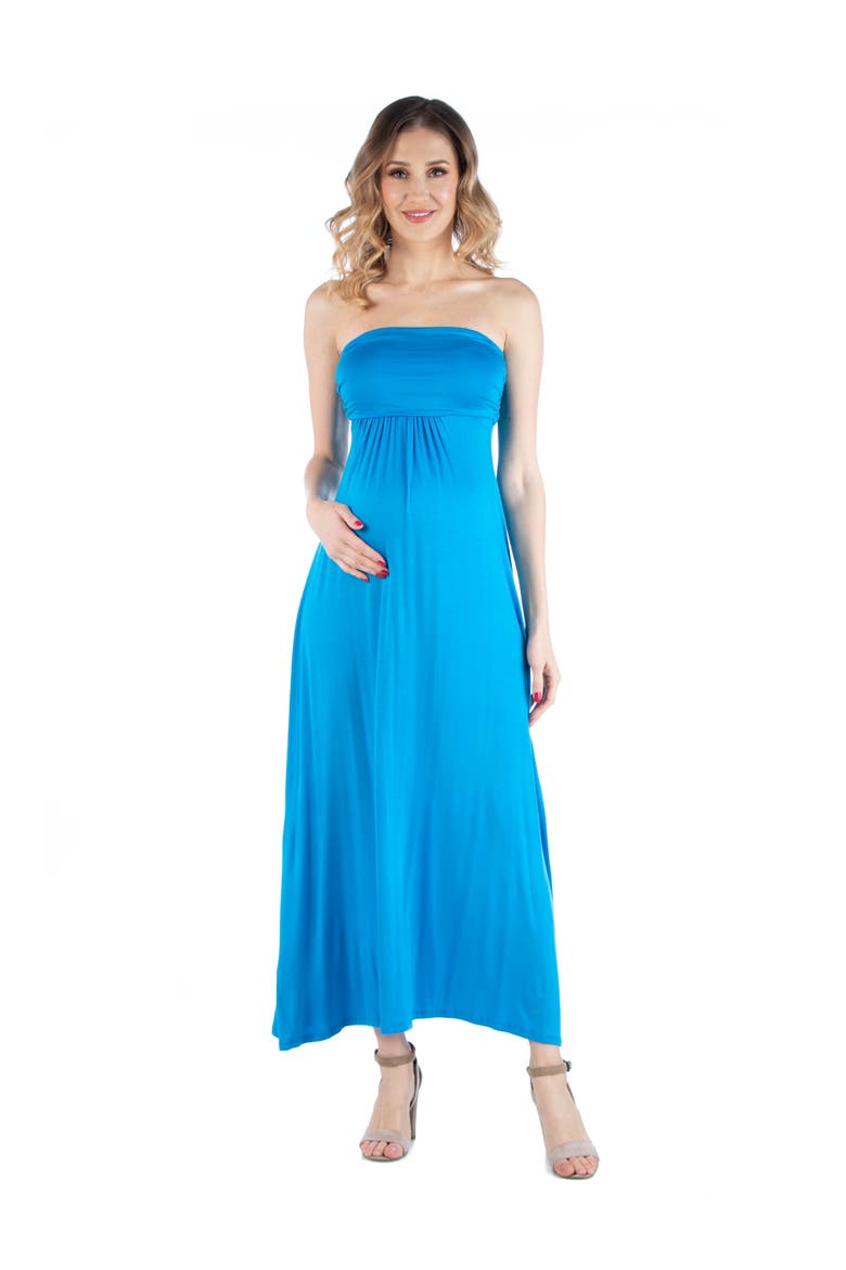 Maternity Sleeveless Empire Waist Maxi Dress, Main, color, Turq