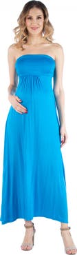 24seven Comfort Apparel Maternity Sleeveless Empire Waist Maxi Dress
