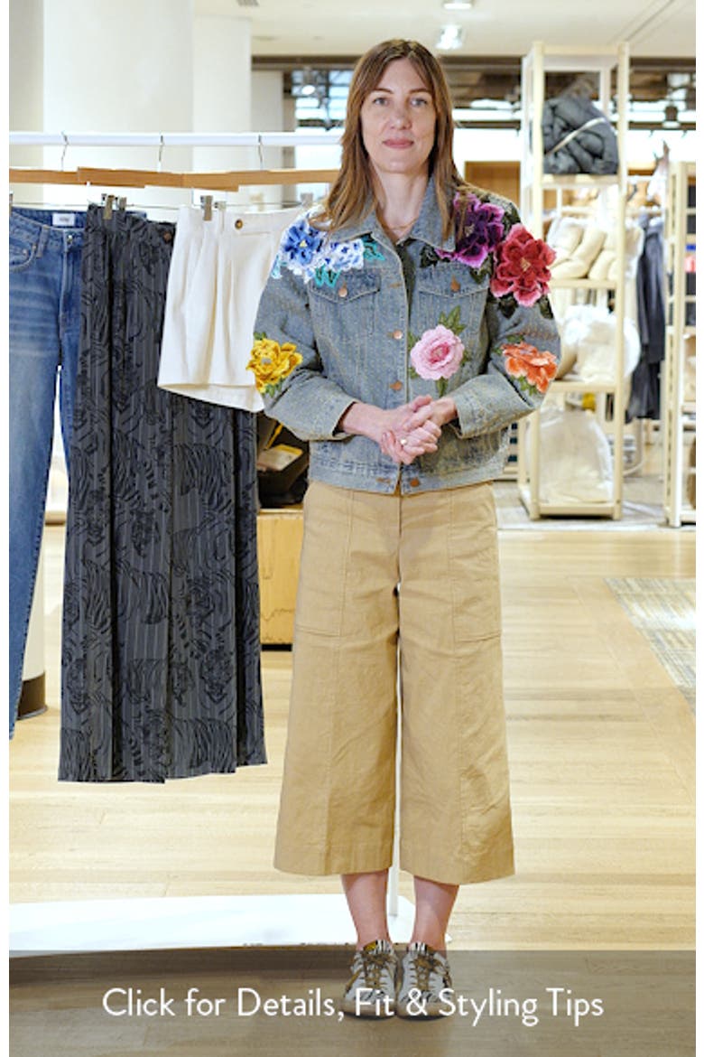 Blossom Embroidered Floral Appliqué Denim Trucker Jacket video