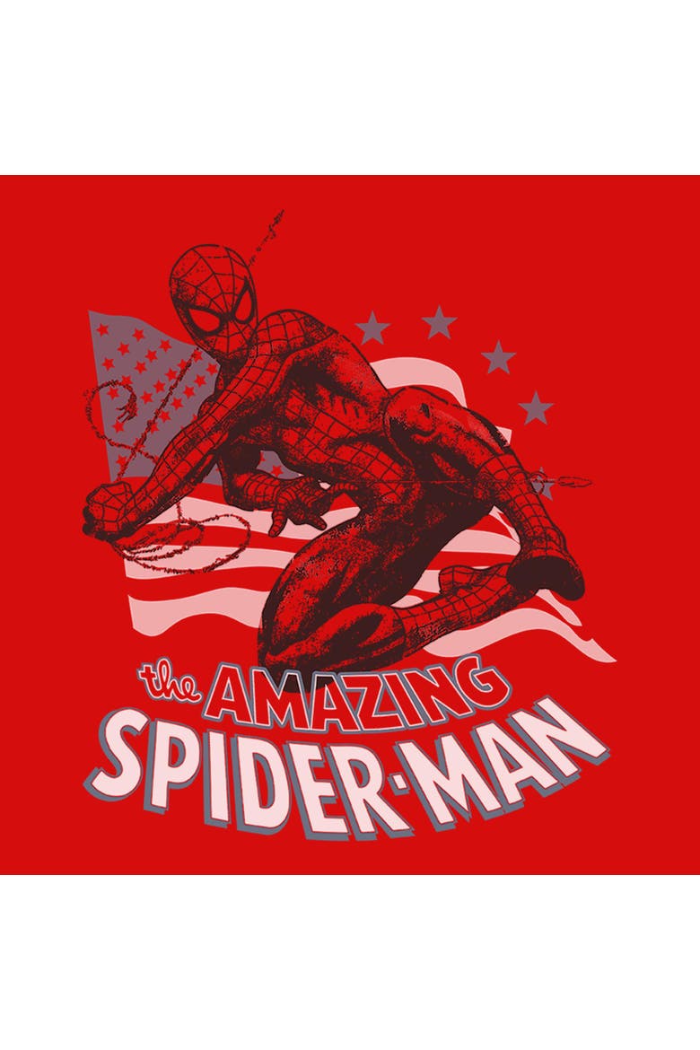 Girl's Marvel Spider-Man The Amazing American Spidey  Graphic T-Shirt, Alternate, color, Red