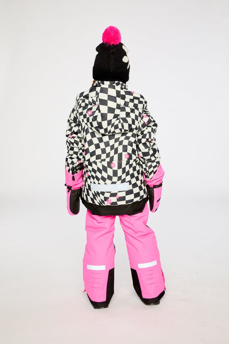 Teknik Checkered Jacket & Pants Two Piece Snowsuit, Alternate, color, Bright Pink and Checkered