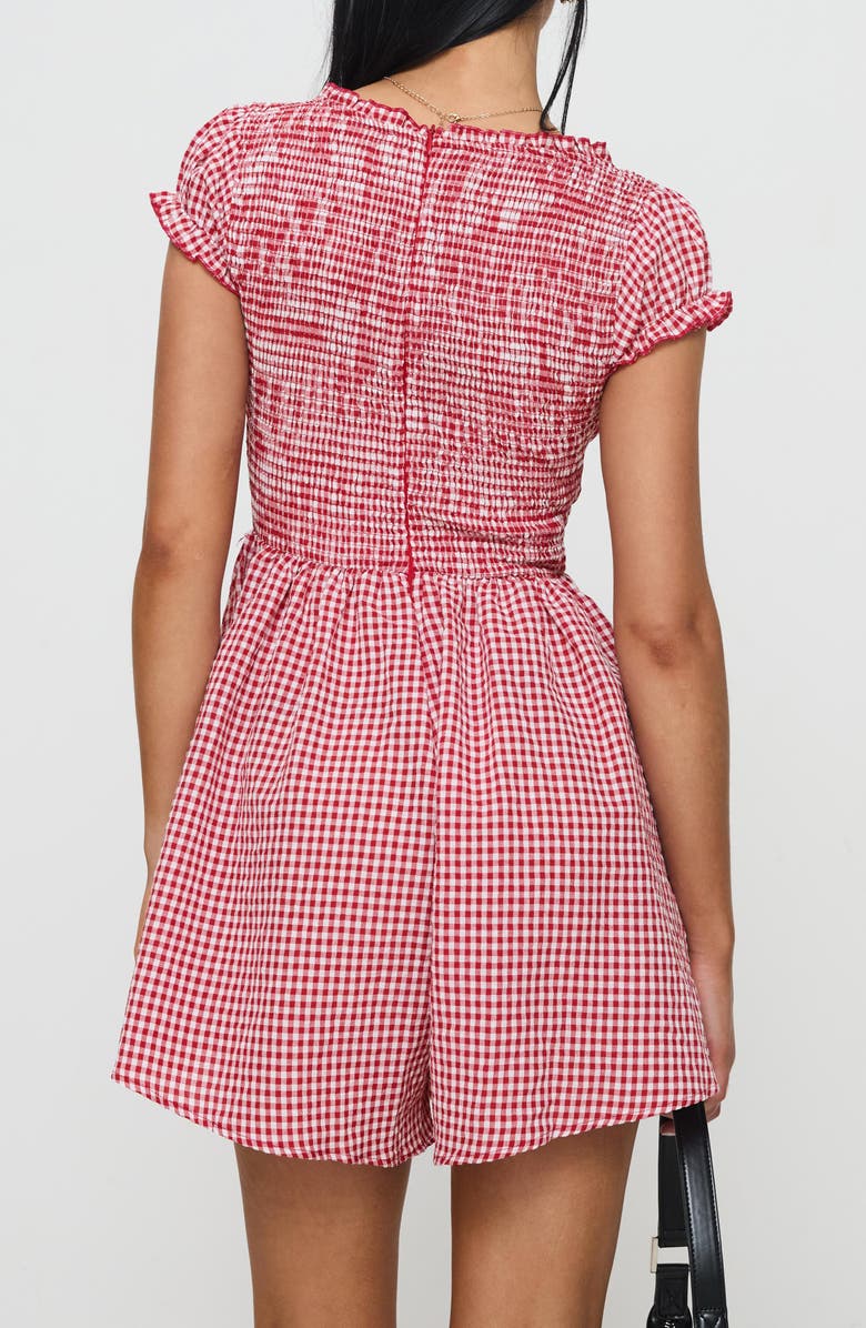 Princess Polly Wescott Gingham Romper, Alternate, color, 