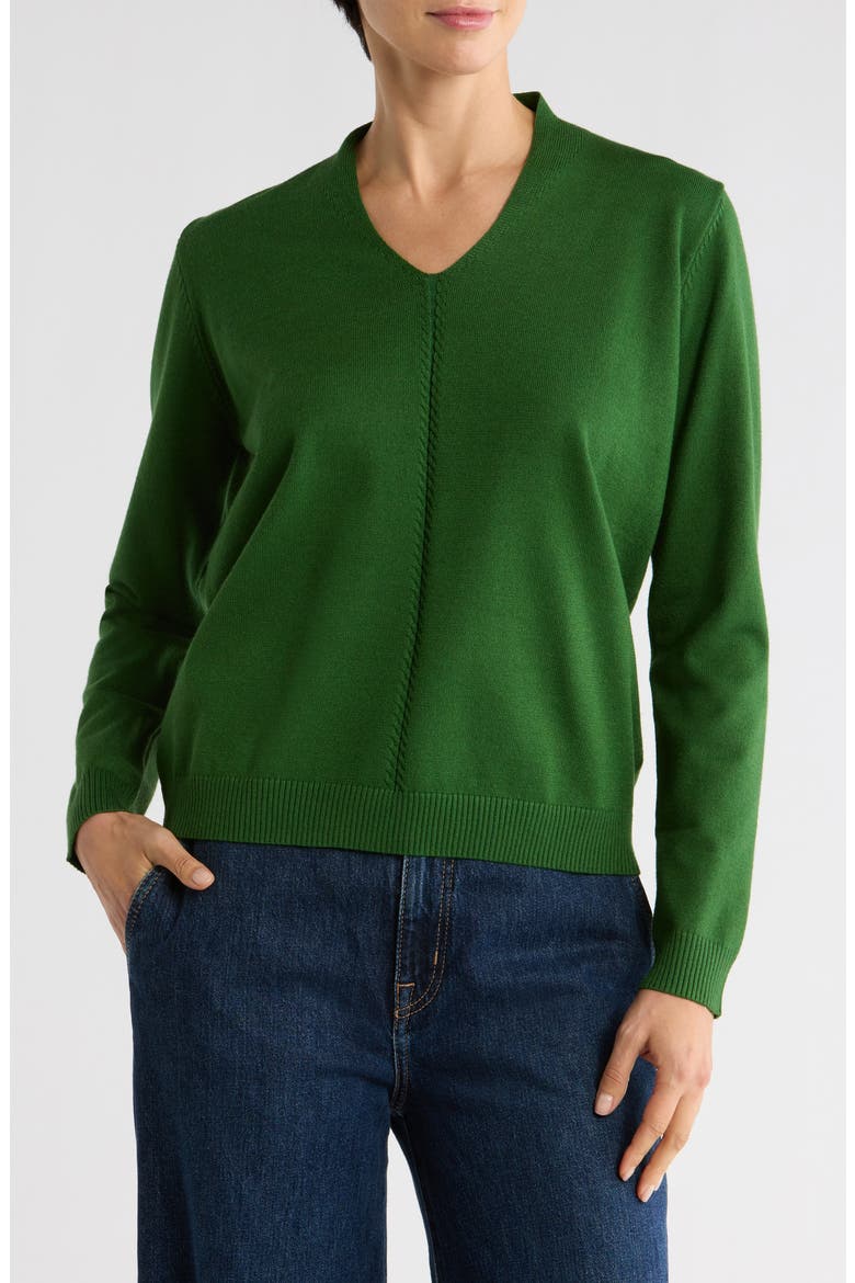 V-Neck Sweater, Main, color, GREEN