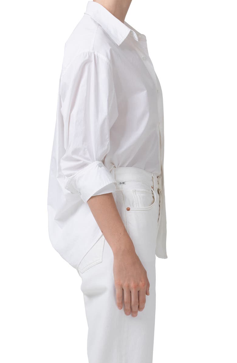 Citizens of Humanity Kayla Oversize Poplin Button-Up Shirt, Alternate, color, Optic White