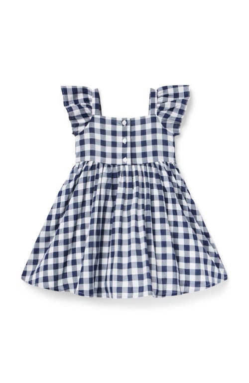 Janie And Jack Gingham Bow Dress In Blue