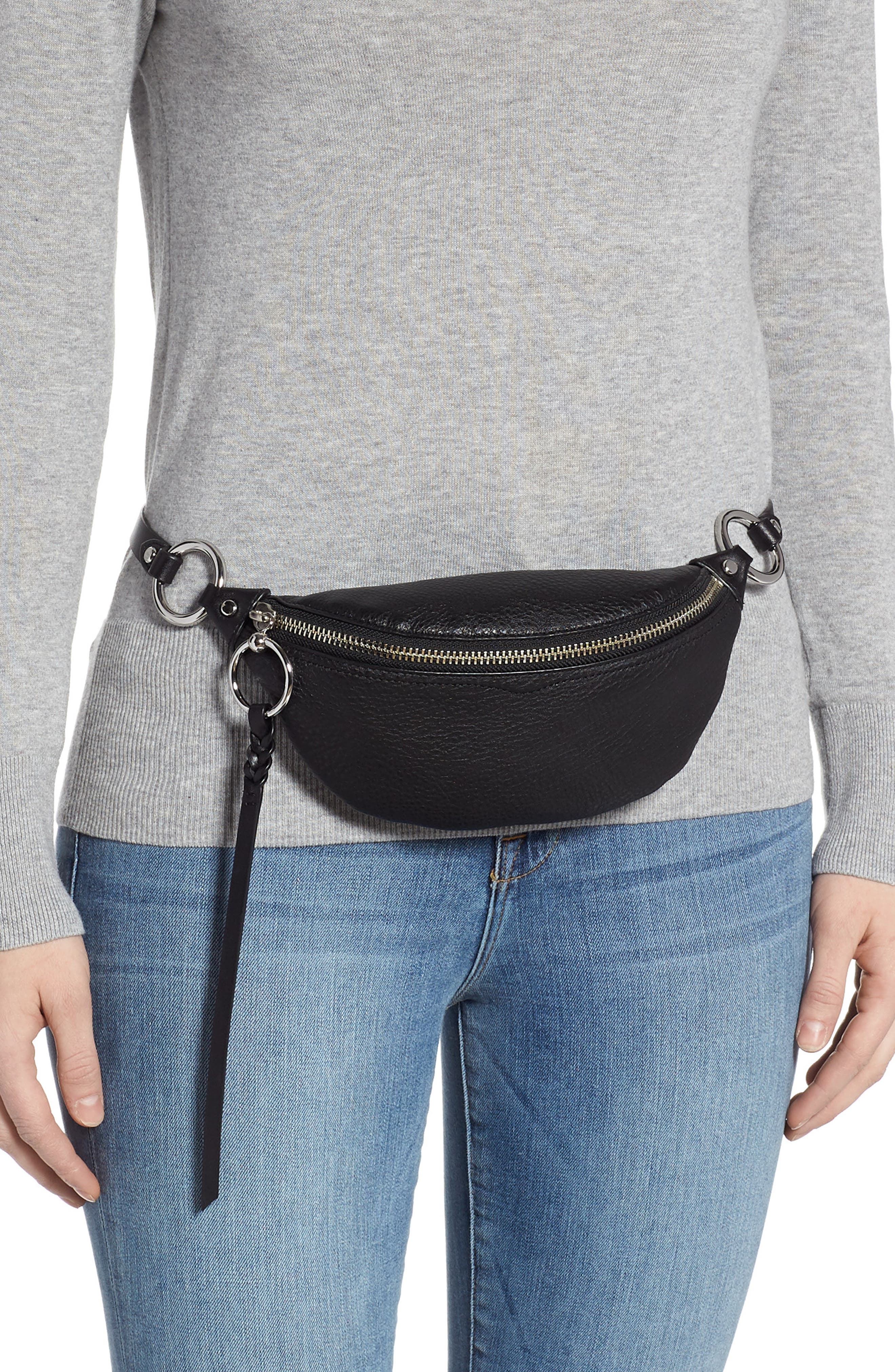 Bree Mini Belt Bag, Alternate, color, BLACK