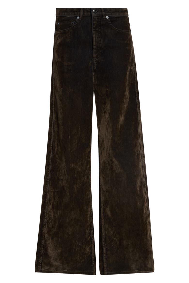Betsy Flocked Bootcut Jeans, Alternate, color, DARK OLIVE