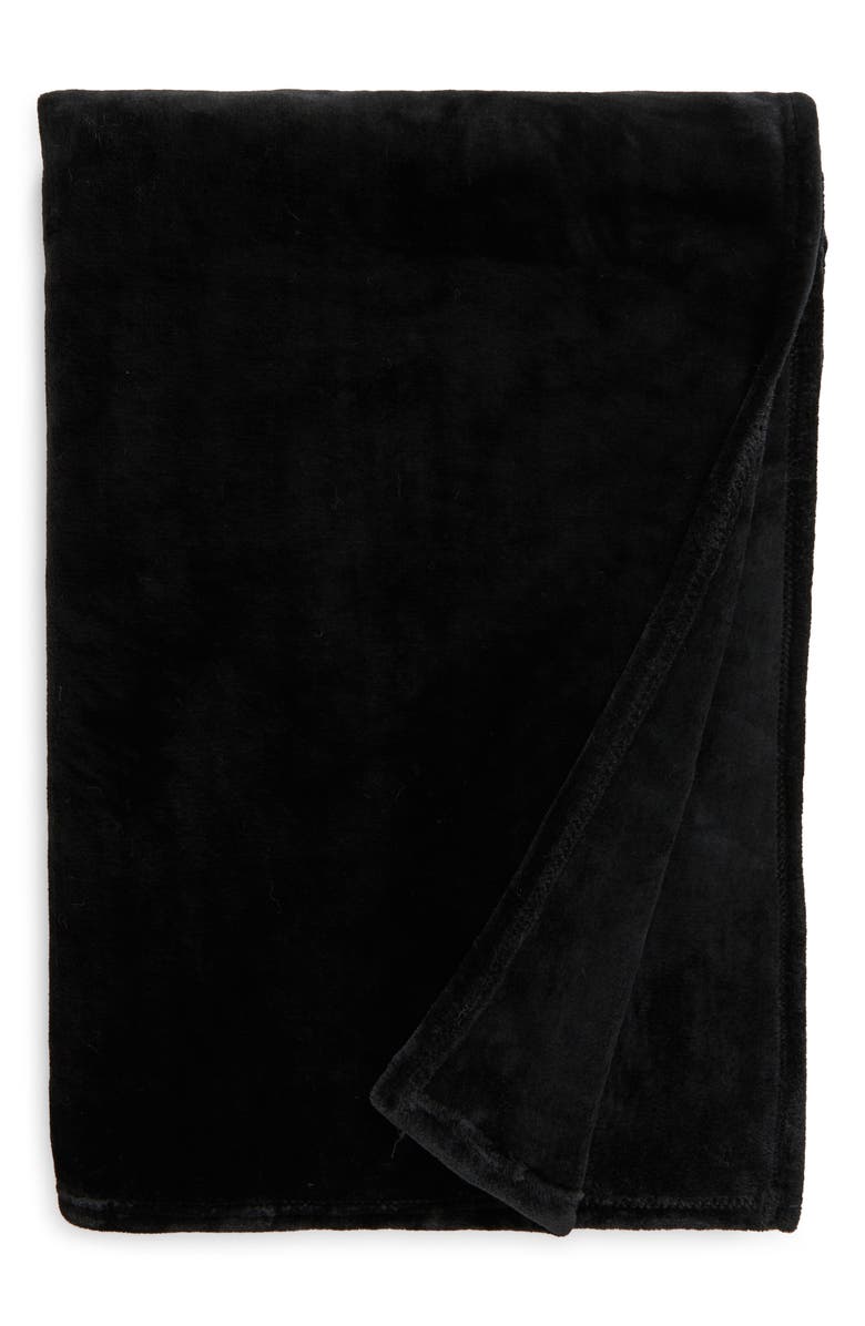French Connection Plush Throw Blanket, Main, color,