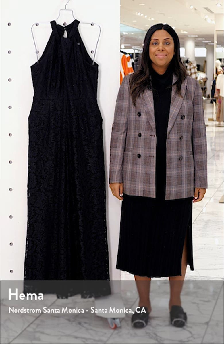 Wide Leg Lace Halter Jumpsuit, sales video thumbnail