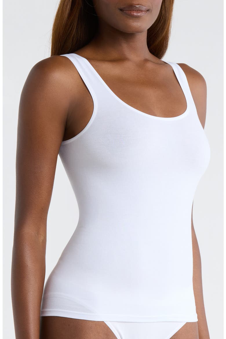 Seamless Cotton Blend Tank, Alternate, color, WHITE