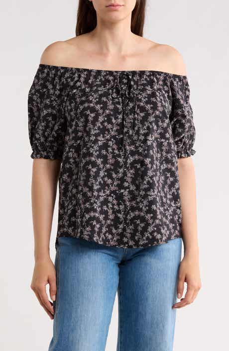 Renee C Floral Short Sleeve Top