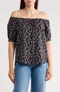 Renee C Floral Short Sleeve Top