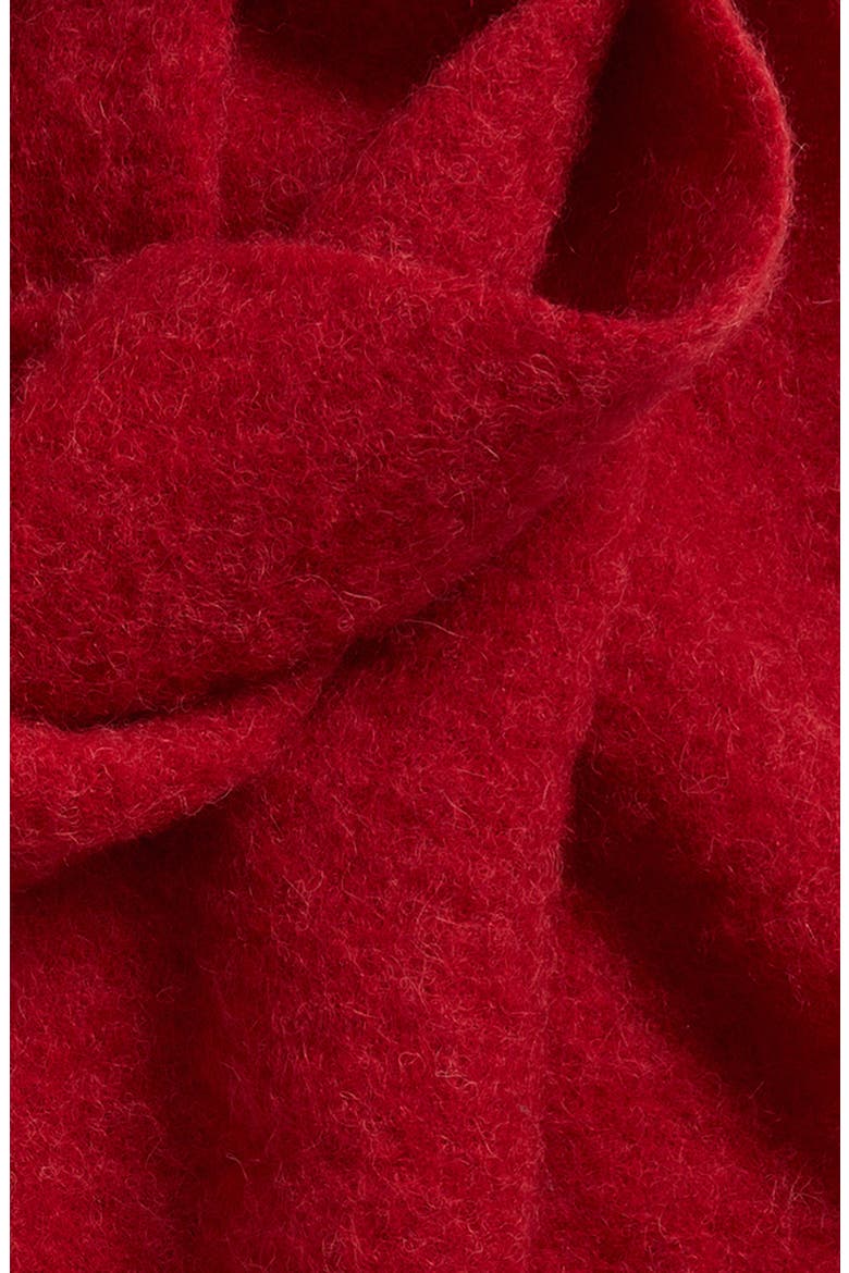 L'écharpe Carro Mohair, Alpaca & Wool Blend Fringe Scarf, Alternate, color, DARK RED 480