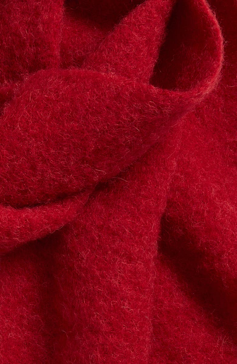 Jacquemus L'écharpe Carro Mohair, Alpaca & Wool Blend Fringe Scarf, Alternate, color, Dark Red 480