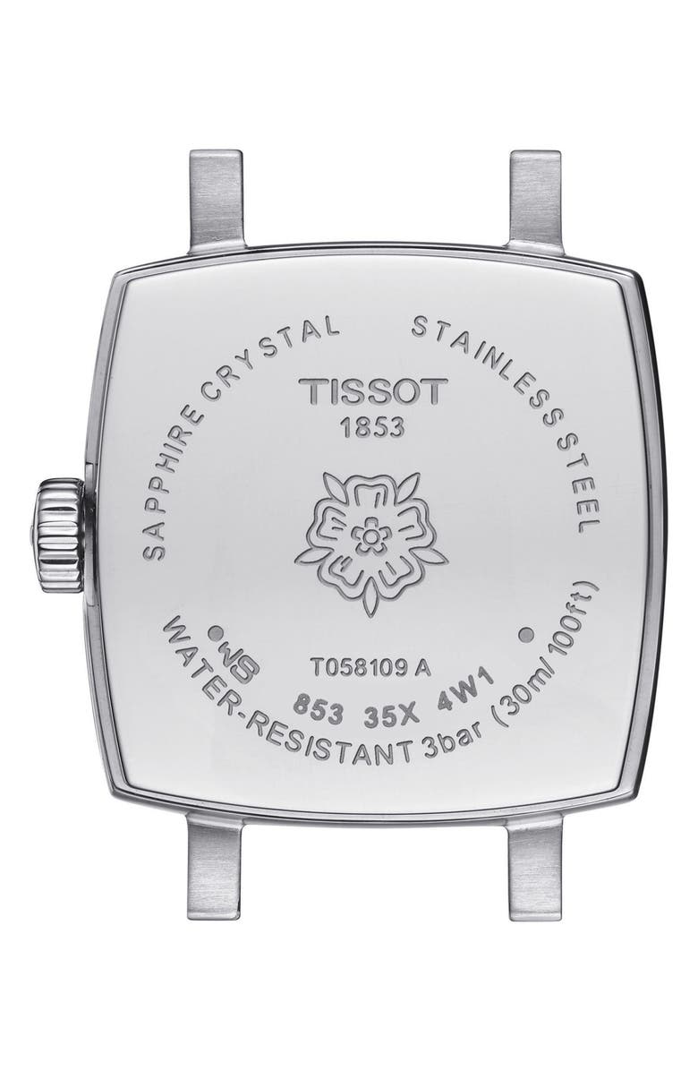 Tissot Loveley Square Diamond Watch with Interchangeable Straps, 20mm, Alternate, color, Silver