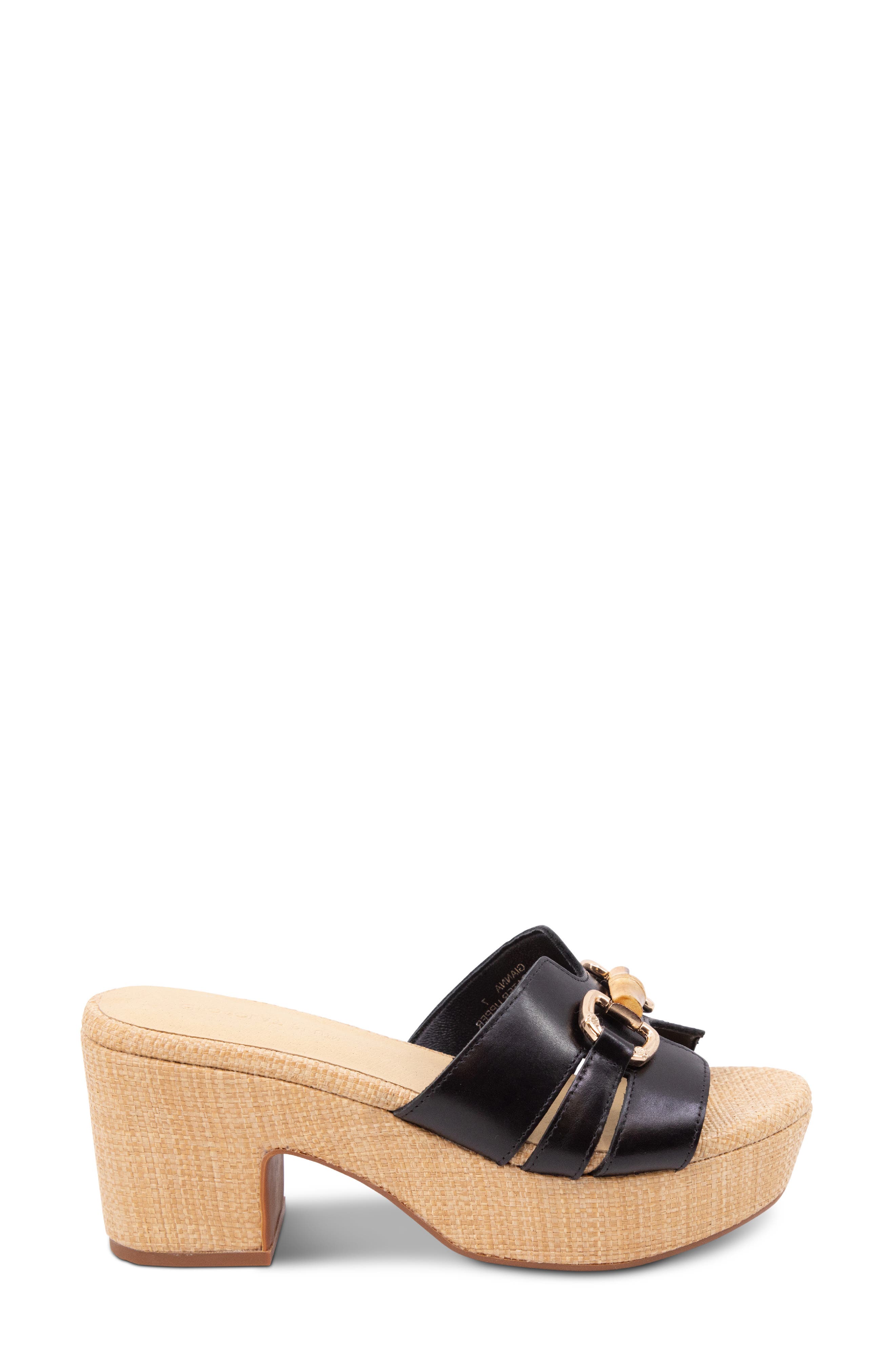 Chocolat Blu Gianna Platform Slide Sandal, Alternate, color, Black Leather
