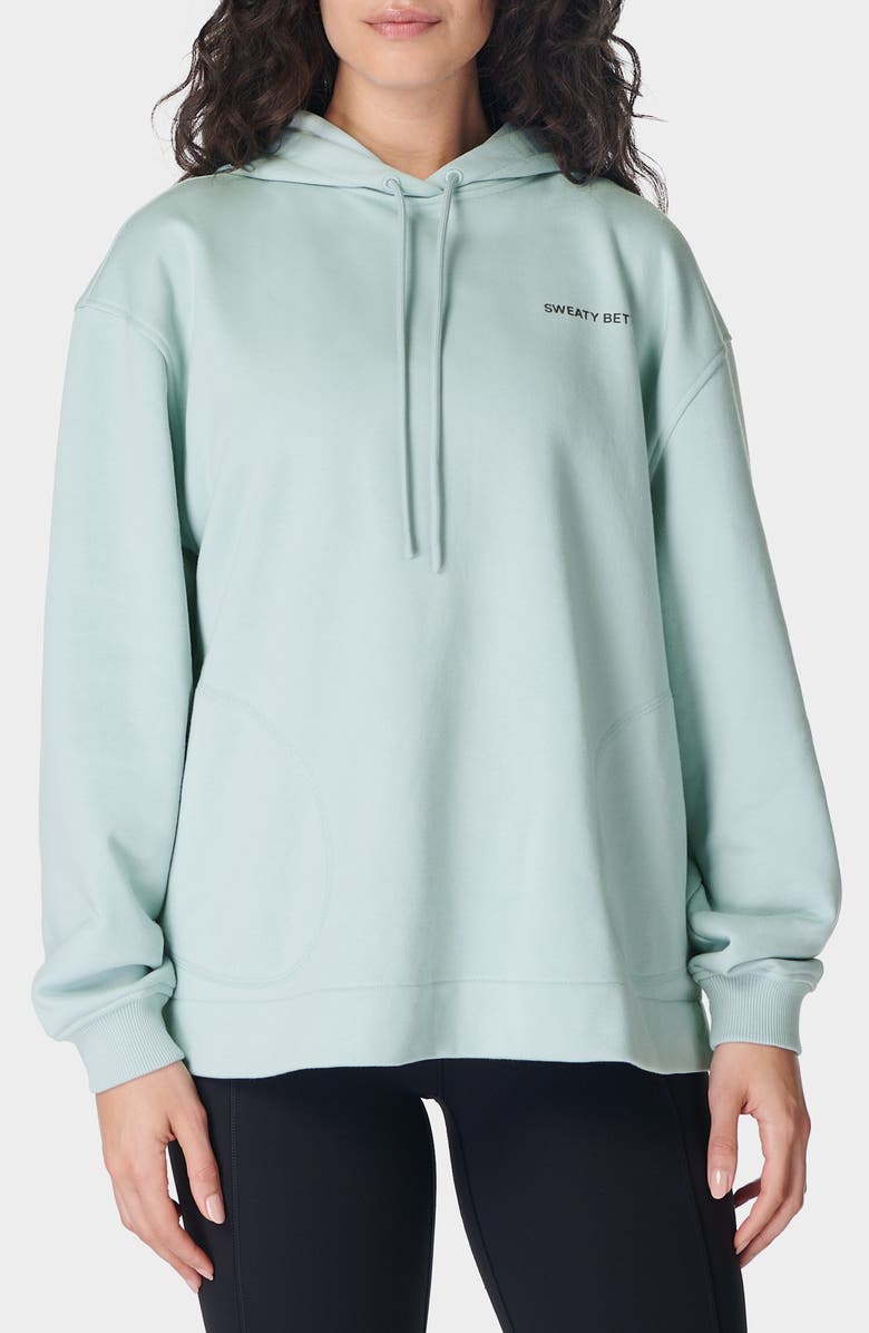 Sweaty Betty Revive Organic Cotton Blend Longline Hoodie, Main, color, 