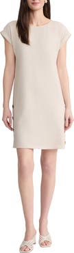 Jones New York Side Button Linen Blend Shift Dress