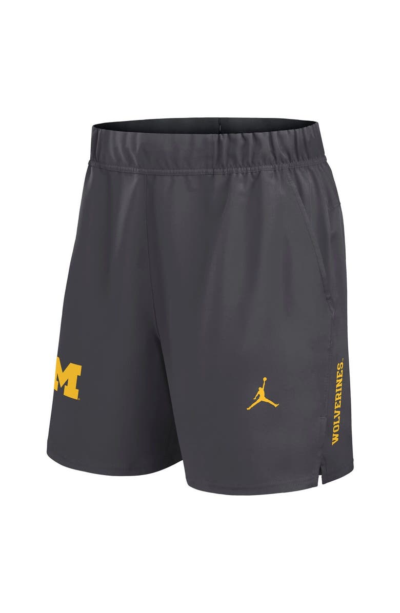Jordan Brand Men
s Jordan Brand Gray Michigan Wolverines Primetime Woven Victory Performance Shorts, Alternate, color, Gray