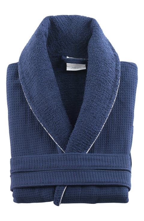 Shawl Waffle Turkish Cotton Bathrobe