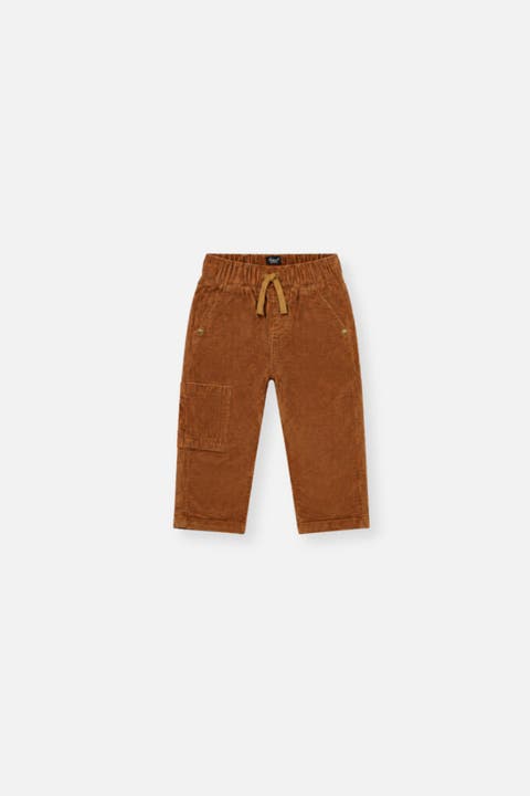 Stretch Corduroy Cargo Pocket Drawstring Waist Pants (baby)