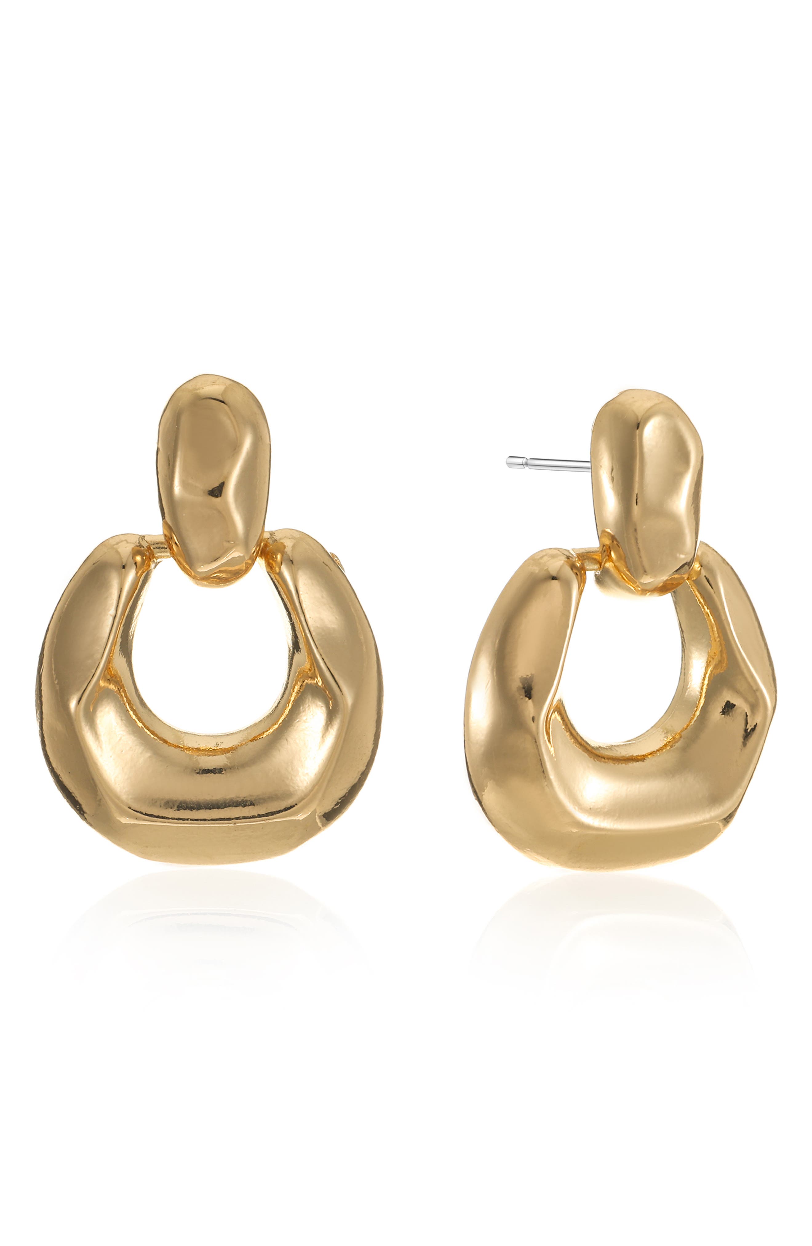 Ettika Circle Knocker Drop Earrings