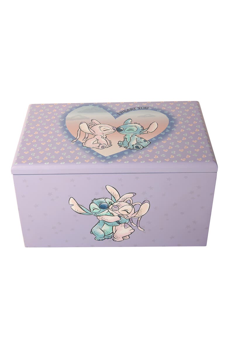 Disney Stitch & Angel Heart Jewelry Box With Removable Tray, Alternate, color, Purple