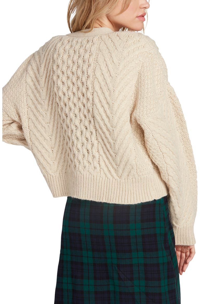 Bettergetter Cable Cardigan, Alternate, color, CREAM
