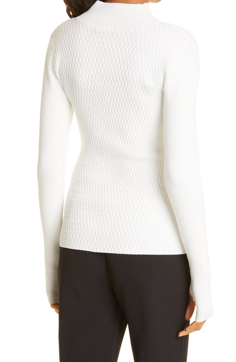 Milly Half Moon Cutout Sweater, Alternate, color, Ecru