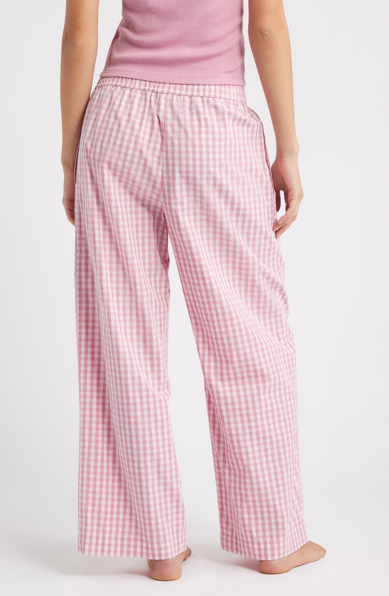 Open Edit Cotton Boxer Sleepwear Pants, Alternate, color, Pink Luella Gingham
