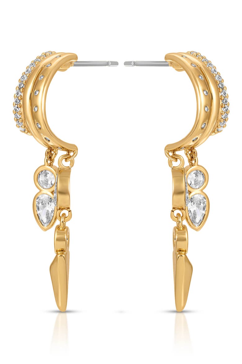 Icon Behavior Cubic Zirconia Drop Earrings, Alternate, color, GOLD