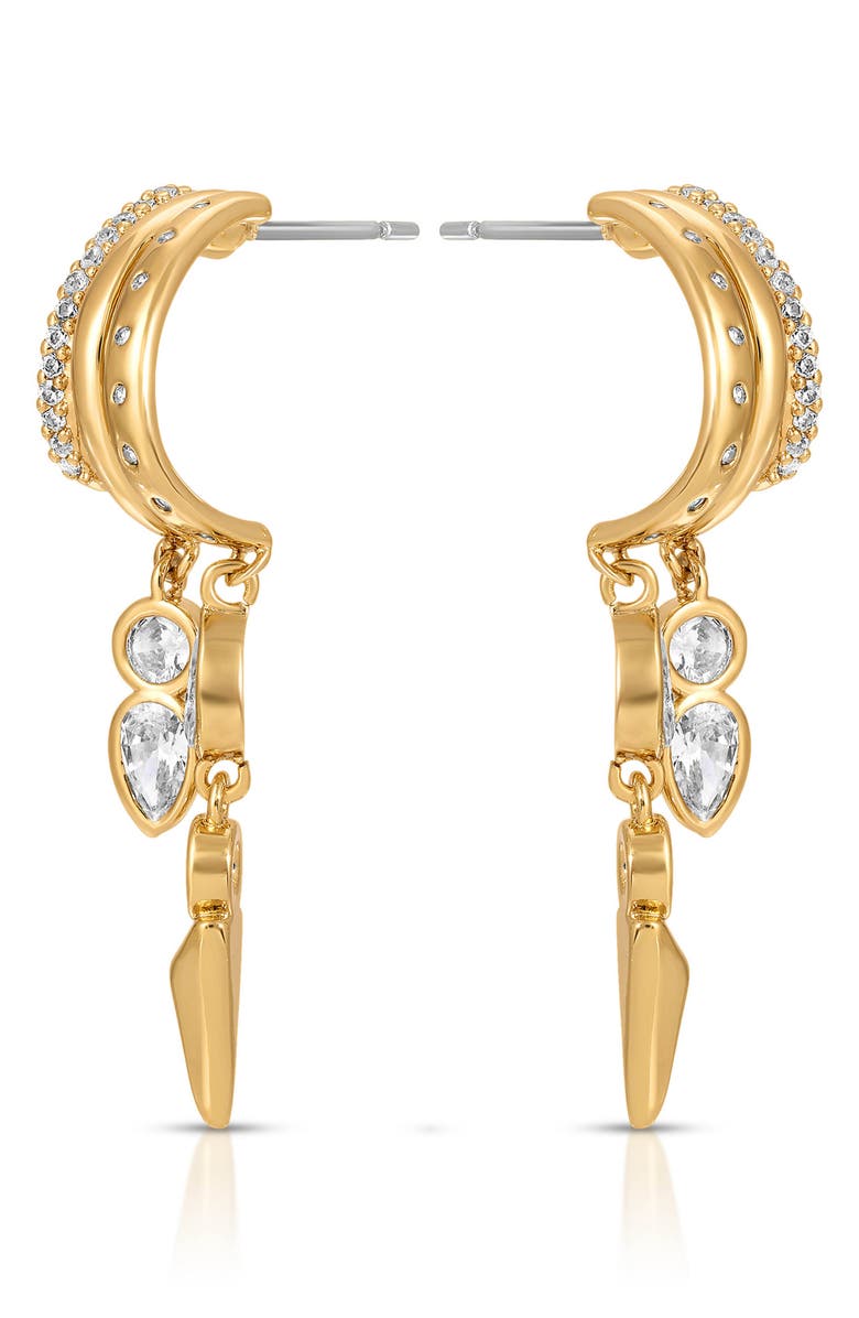Ettika Icon Behavior Cubic Zirconia Drop Earrings, Alternate, color, Gold
