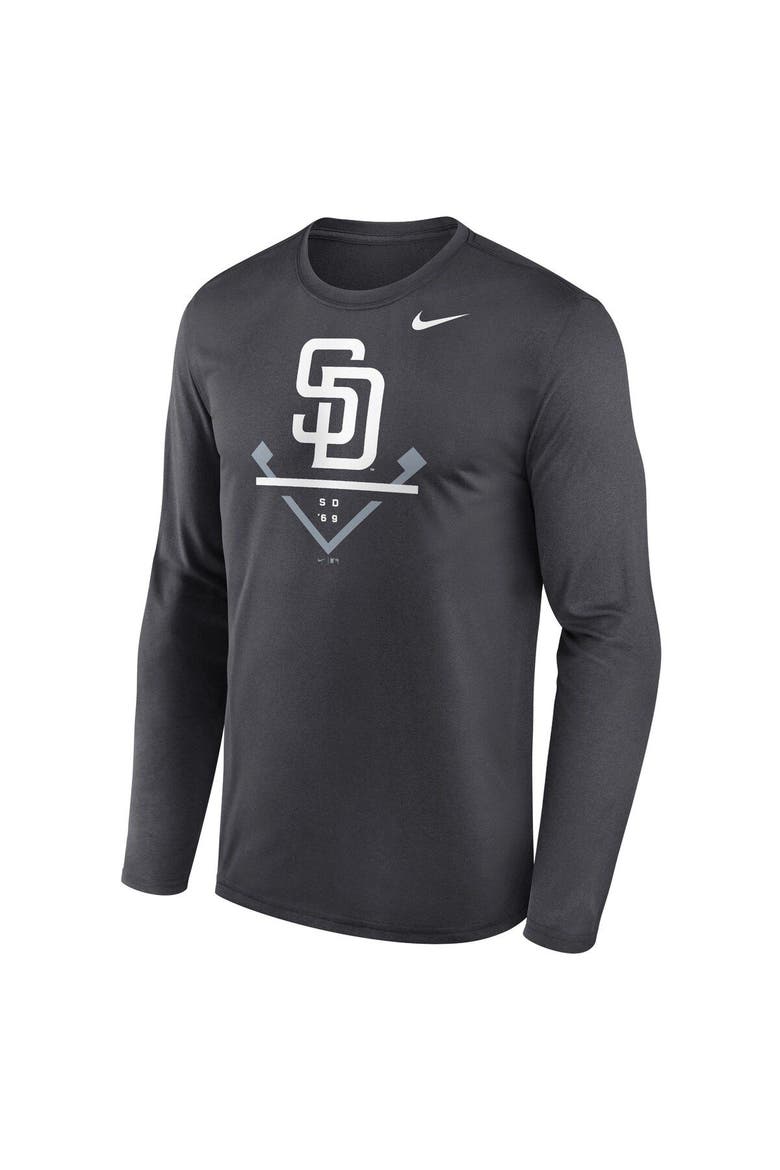 Men's Nike Anthracite San Diego Padres Icon Legend Performance Long Sleeve T-Shirt, Alternate, color, Anthracite