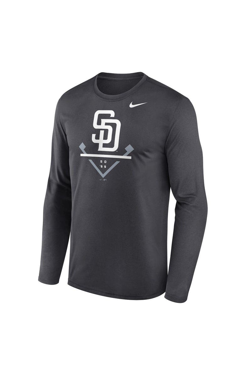 Nike Men's Nike Anthracite San Diego Padres Icon Legend Performance Long Sleeve T-Shirt, Alternate, color, Anthracite