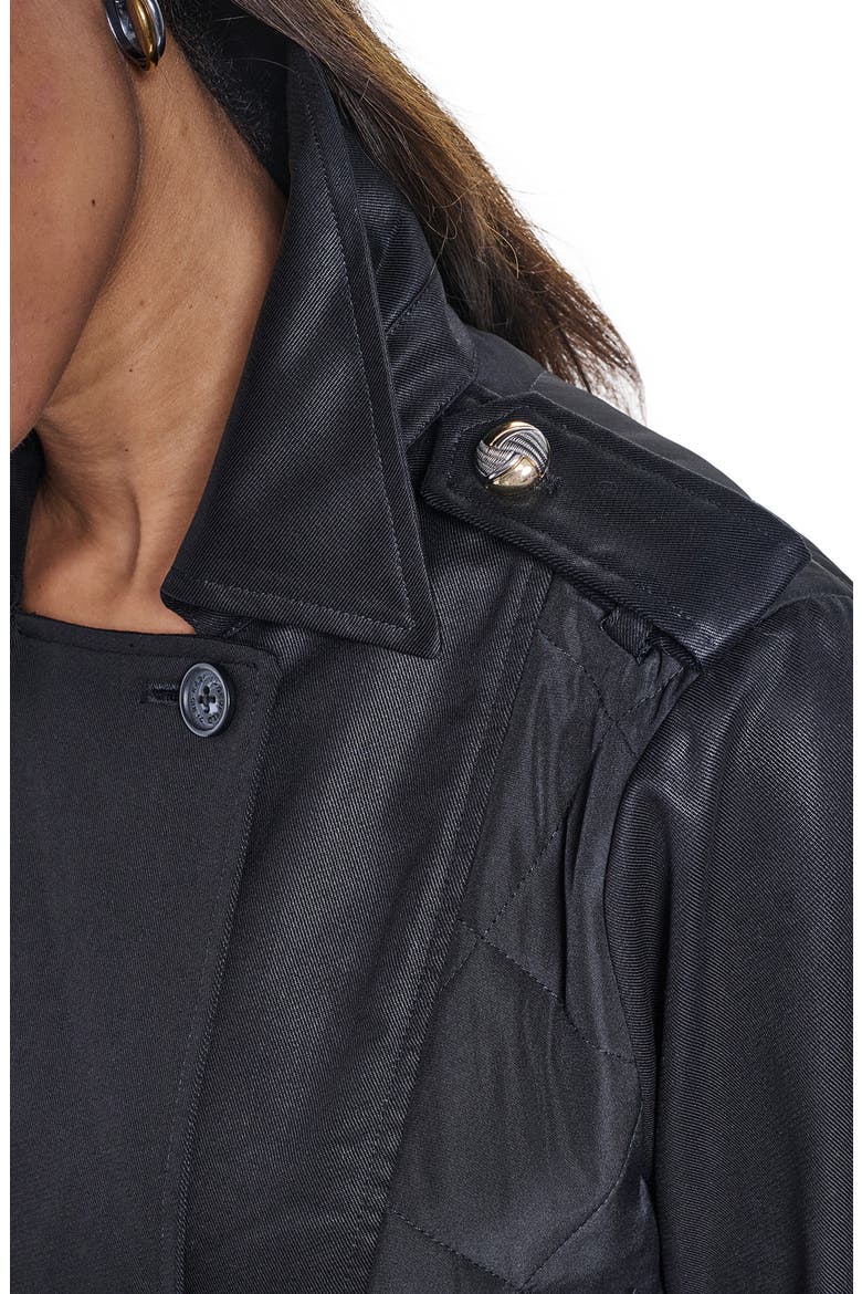 Cropped Quilted Trench Jacket, Alternate, color, BLACK